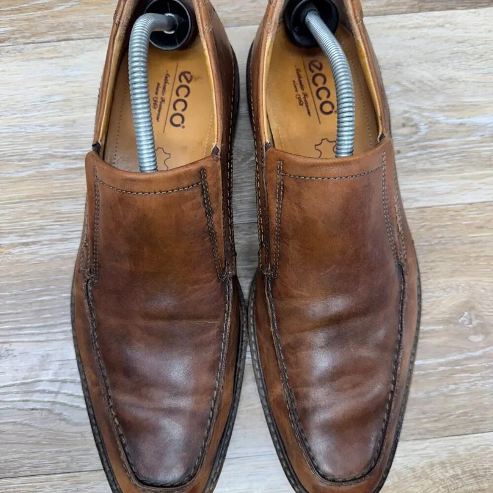 Ecco Windsor Brown Leather Loafers Men's Size EU 44